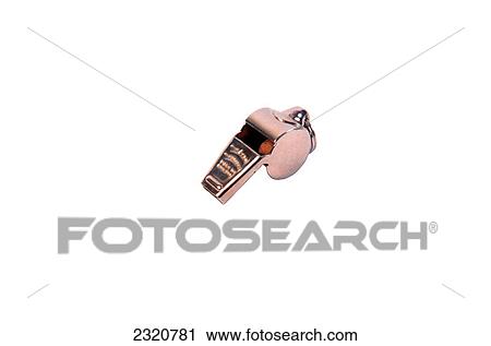Stock Image - Referee Whistle On A White Background. Fotosearch