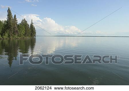 Picture - Reflection In Clear Lake, Riding Mountain National Park, Manitoba, Canada. Fotosearch