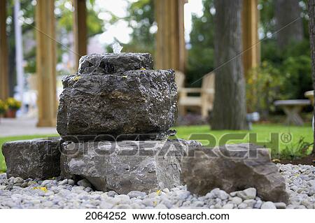 Stock Image - Rock Water Fountain, Burlington, Ontario.. Fotosearch