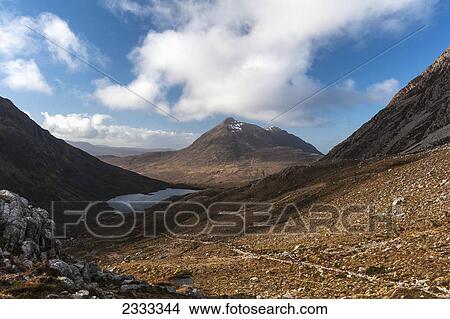 Picture - Rocky path leading towards ben damph; Torridon highlands scotland. Fotosearch