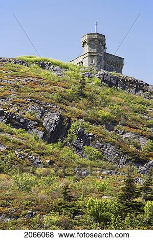 Stock Photo - Signal Hill National Historic Site. View Of Cabot Tower, St. John's, Newfoundland, Canada. Fotosearch