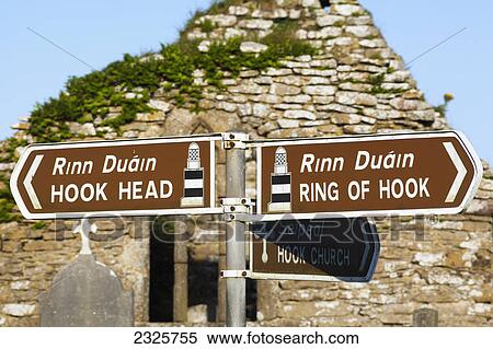 Stock Photography - Signs for hook head ring of hook and hook church; Hook head county wexford ireland. Fotosearch