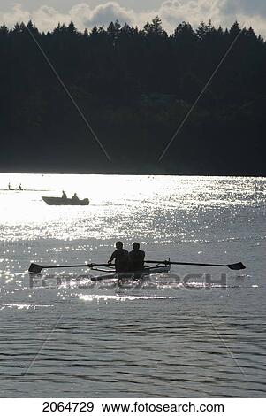Silhouette Of Rowers Competing On A Lake, Elk Lake, Victoria, Bc, Canada View Large Photo Image Stock Photo - Silhouette Of Rowers Competing On A Lake, Elk Lake, Victoria, Bc, Canada. Fotosearch