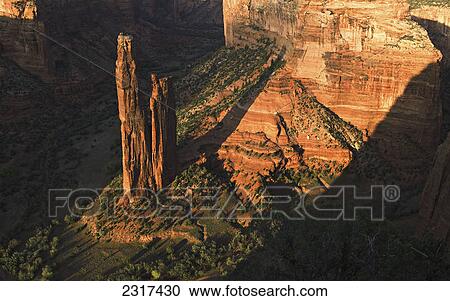 Stock Image - Spider Rock Canyon De Chelly; Arizona United States Of America. Fotosearch