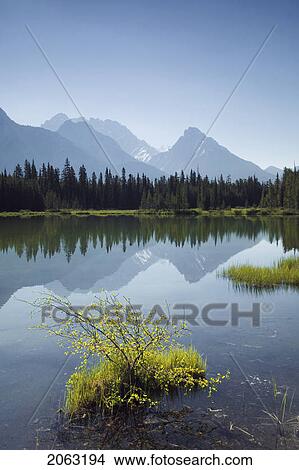 Spillway Lake, Mt Wintour And Gap Mtn, Peter Lougheed Prov. Park, Kananaskis Country, Alberta, Canada View Large Photo Image Picture - Spillway Lake, Mt Wintour And Gap Mtn, Peter Lougheed Prov. Park, Kananaskis Country, Alberta, Canada. Fotosearch