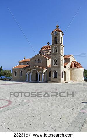 St raphael church with clock tower and dome roofs; Pachyammos cyprus View Large Photo Image Stock Photo - St raphael church with clock tower and dome roofs; Pachyammos cyprus. Fotosearch
