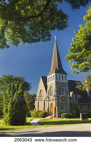 Stock Image - St. Saviour - The Brock Memorial Church - Queenston, Ontario Canada. Fotosearch