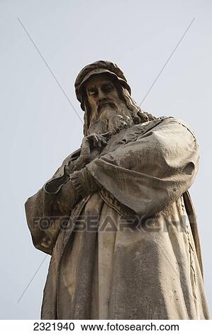 Statue Of Leonardo Da Vinci And Blue Sky; Milano Lombardia Italy View Large Photo Image Stock Image - Statue Of Leonardo Da Vinci And Blue Sky; Milano Lombardia Italy. Fotosearch