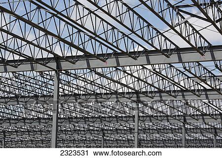 Stock Image - Steel structure being erected in new construction; Edmonton alberta canada. Fotosearch