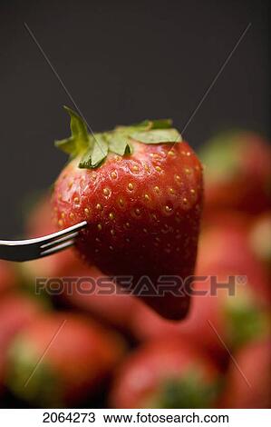 Strawberry On Fork View Large Photo Image Stock Image - Strawberry On Fork. Fotosearch