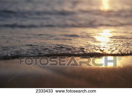 Sunlight reflecting off the water and wet sand at sunset; Honolulu hawaii united states of america View Large Photo Image Stock Image - Sunlight reflecting off the water and wet sand at sunset; Honolulu hawaii united states of america. Fotosearch
