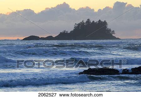 Stock Photo - Sunset, Chesterman Beach, Tofino, Vancouver Island, Bc. Fotosearch