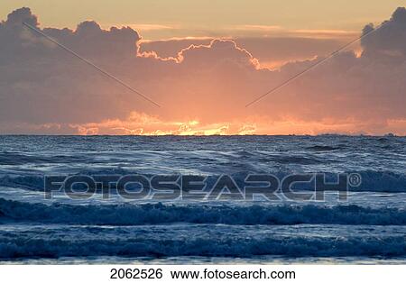 Sunset, Chesterman Beach, Tofino, Vancouver Island, Bc View Large Photo Image Stock Photograph - Sunset, Chesterman Beach, Tofino, Vancouver Island, Bc. Fotosearch