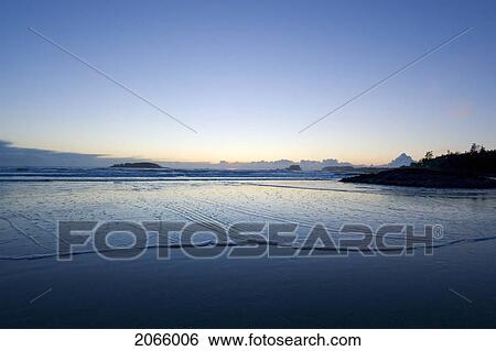 Stock Photograph - Sunset, Chesterman Beach, Tofino, Vancouver Island, Bc. Fotosearch