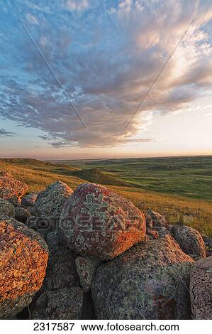 Sunset Over The Frenchmen River Valley In Grasslands National Park; Saskatchewan Canada View Large Photo Image Stock Photo - Sunset Over The Frenchmen River Valley In Grasslands National Park; Saskatchewan Canada. Fotosearch