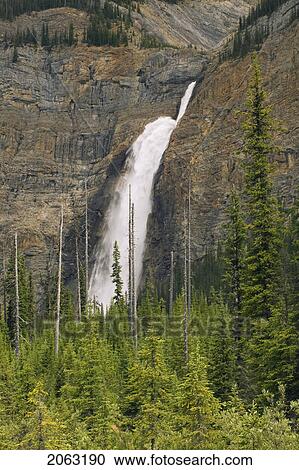 Stock Image - Takakkaw Falls, Yoho National Park, Bc, Canada. Fotosearch