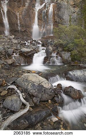 Stock Photography - Tangle Falls, Jasper National Park, Alberta, Canada. Fotosearch
