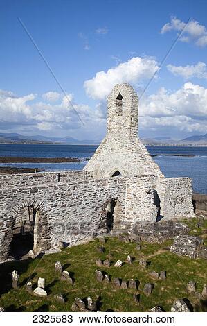 Stock Image - The abbey at ballinskelligs; County kerry ireland. Fotosearch