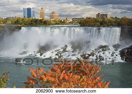 Stock Image - The American Falls Looking Towards Niagara Falls, New York, Usa. Fotosearch