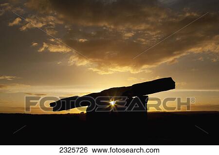 The poulnabrone dolmen at sunset near ballyvaghan; County clare ireland View Large Photo Image Stock Photograph - The poulnabrone dolmen at sunset near ballyvaghan; County clare ireland. Fotosearch