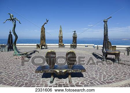 The rotunda of the sea is one of the popular sculptures on the malecon; Puerto vallarta mexico View Large Photo Image Stock Photograph - The rotunda of the sea is one of the popular sculptures on the malecon; Puerto vallarta mexico. Fotosearch