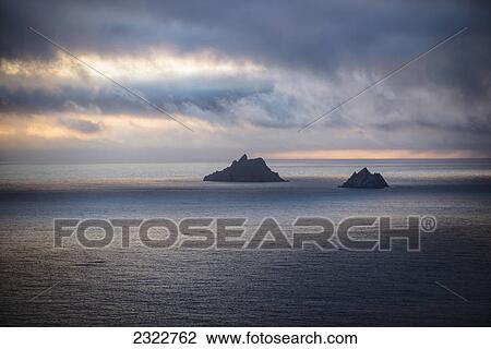 Stock Image - The skellig islands viewed from bolus head; Iveragh peninsula county kerry ireland. Fotosearch