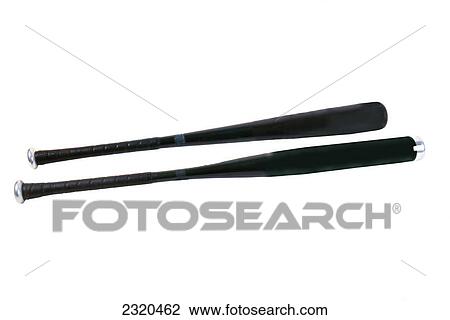 Stock Image - Two Baseball Bats On A White Background. Fotosearch