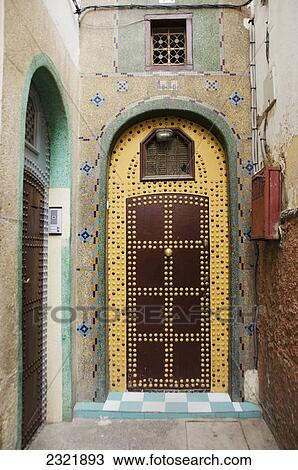Uniquely Decorated Door With An Arch And A Design On The Facade Of The House; Casablanca Morocco View Large Photo Image Stock Image - Uniquely Decorated Door With An Arch And A Design On The Facade Of The House; Casablanca Morocco. Fotosearch