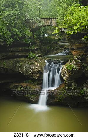 Stock Image - Upper falls hocking hills state park; Ohio united states of america. Fotosearch