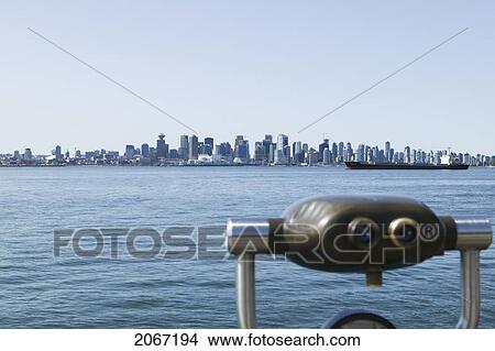 Vancouver From North Vancouver And Binoculars View Large Photo Image Picture - Vancouver From North Vancouver And Binoculars. Fotosearch