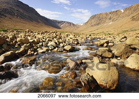 Stock Photo - View Brook And Tablelands, Gros Morne Np, Newfoundland, Canada. Fotosearch