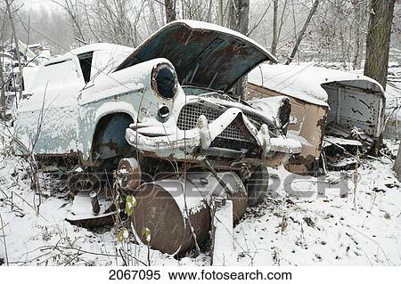 View Of Automobile In Junkyard, Montérégie Region, Quebec View Large Photo Image Stock Photography - View Of Automobile In Junkyard, Montérégie Region, Quebec. Fotosearch