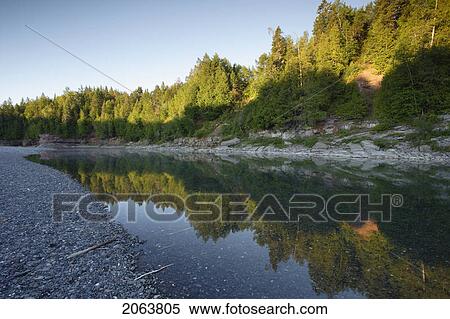 Stock Photography - View Of Bonaventure River At Sunrise, Gaspesie, Quebec. Fotosearch