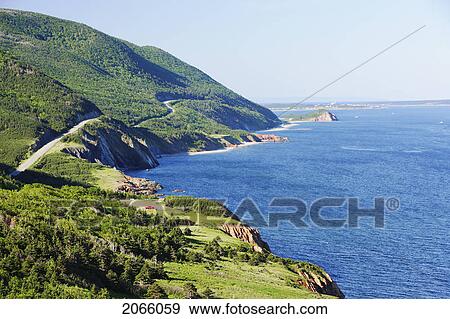 View Of Cabot Trail And Gulf Of St. Lawrence, Cape Breton Highlands National Park, Nova Scotia, Canada View Large Photo Image Stock Photo - View Of Cabot Trail And Gulf Of St. Lawrence, Cape Breton Highlands National Park, Nova Scotia, Canada. Fotosearch