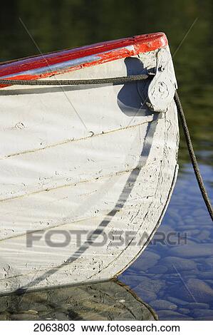 Stock Image - View Of Canoe At Bonaventure River At Sunrise, Gaspesie, Quebec. Fotosearch