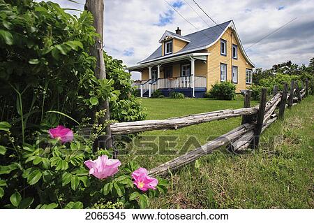 View Of Colorful House, Bas-Saint-Laurent Region, Quebec, Canada View Large Photo Image Stock Photography - View Of Colorful House, Bas-Saint-Laurent Region, Quebec, Canada. Fotosearch