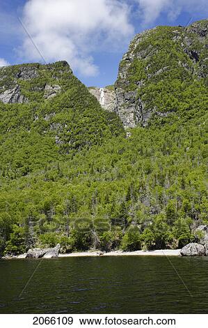 Stock Photo - View Of Fall At Western Brook Pond, Gros Morne Np, Newfoundland, Canada. Fotosearch