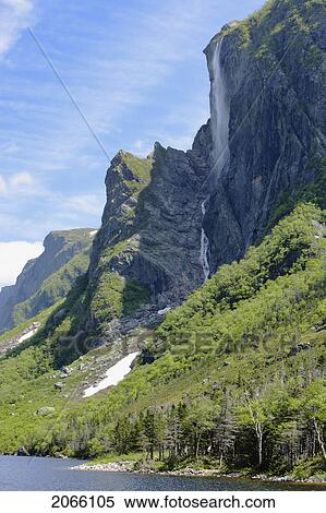 Stock Photography - View Of Fall At Western Brook Pond, Gros Morne Np, Newfoundland, Canada. Fotosearch
