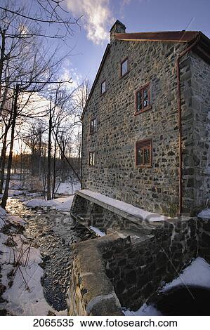 View Of Historic Mill At Sunset, Parc Du Mont-Saint-Bruno, Quebec, Canada View Large Photo Image Stock Photography - View Of Historic Mill At Sunset, Parc Du Mont-Saint-Bruno, Quebec, Canada. Fotosearch
