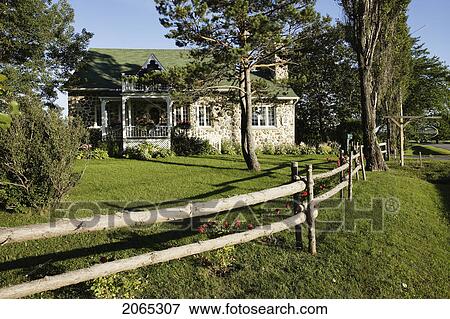 Stock Photo - View Of House, B&B, Bas-Saint-Laurent Region, Quebec, Canada.. Fotosearch