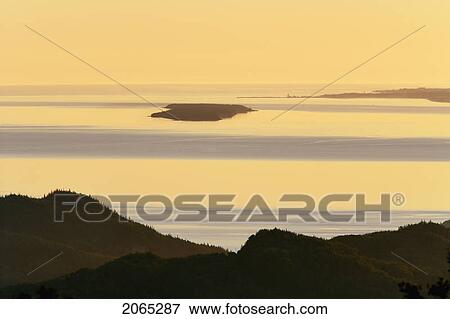 View Of Island And St. Lawrence River At Sunrise, Bas-Saint-Laurent Region, Quebec, Canada. View Large Photo Image Stock Photo - View Of Island And St. Lawrence River At Sunrise, Bas-Saint-Laurent Region, Quebec, Canada.. Fotosearch