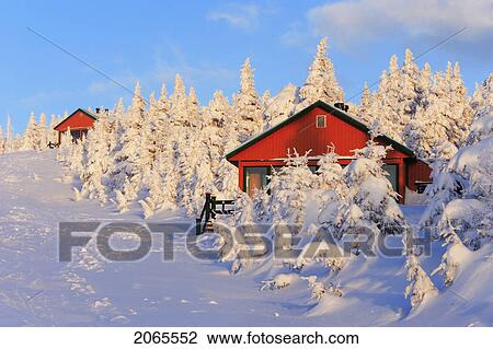 Stock Image - View Of La Nictale, La Chouette Shelters, Quebec, Canada. Fotosearch