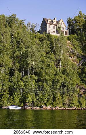 View Of Lake Sacacomie And House, Quebec, Canada View Large Photo Image Stock Image - View Of Lake Sacacomie And House, Quebec, Canada. Fotosearch