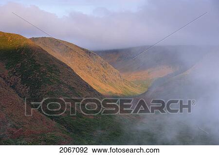 Stock Image - View Of Mist And Mount Albert From Mount Olivine, Gaspesie National Park, Quebec. Fotosearch