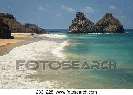 View of morro dos irmaos from praia do bode; Fernando de noronha pernambuco brazil View Large Photo Image Stock Photo - View of morro dos irmaos from praia do bode; Fernando de noronha pernambuco brazil. Fotosearch