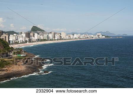 Picture - View of the buildings along the coastline; Rio de janeiro brazil. Fotosearch