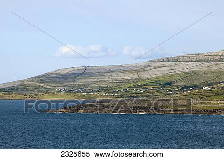 Stock Photography - View of the coast from the road near fanore; County clare ireland. Fotosearch