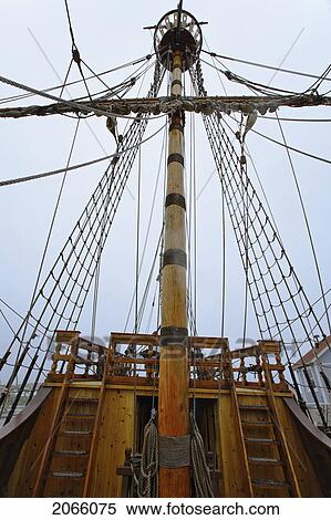 Stock Photography - View Of The Matthew, Full-Scale Replica For Celebrate The 500Th Anniversary Of Cabot's Discovery, Bonavista, Newfoundland, Canada. Fotosearch