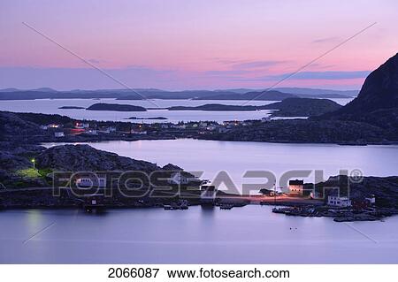 View Of Village And Islands At Twilight, Salvage, Newfoundland, Canada View Large Photo Image Stock Photo - View Of Village And Islands At Twilight, Salvage, Newfoundland, Canada. Fotosearch