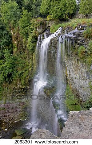 Stock Image - View Of Webster's Falls, Canada, Ontario, Dundas. Fotosearch